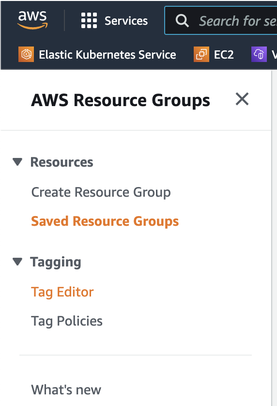 Navigate to the Tag Editor in the AWS console